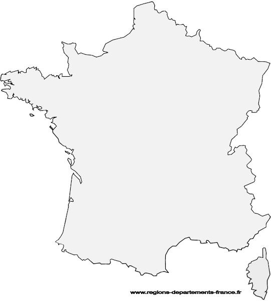 Carte de France vierge.