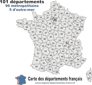 carte 101 départements français