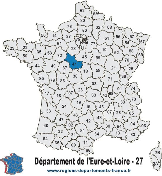 Carte de France et département du Loir-et-Cher (41).