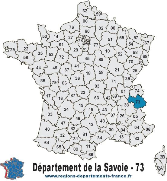 Carte de France et département de la Savoie (73).