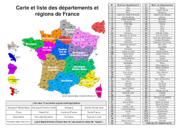 Poster à Gratter Régions & Départements Français avec lieux à