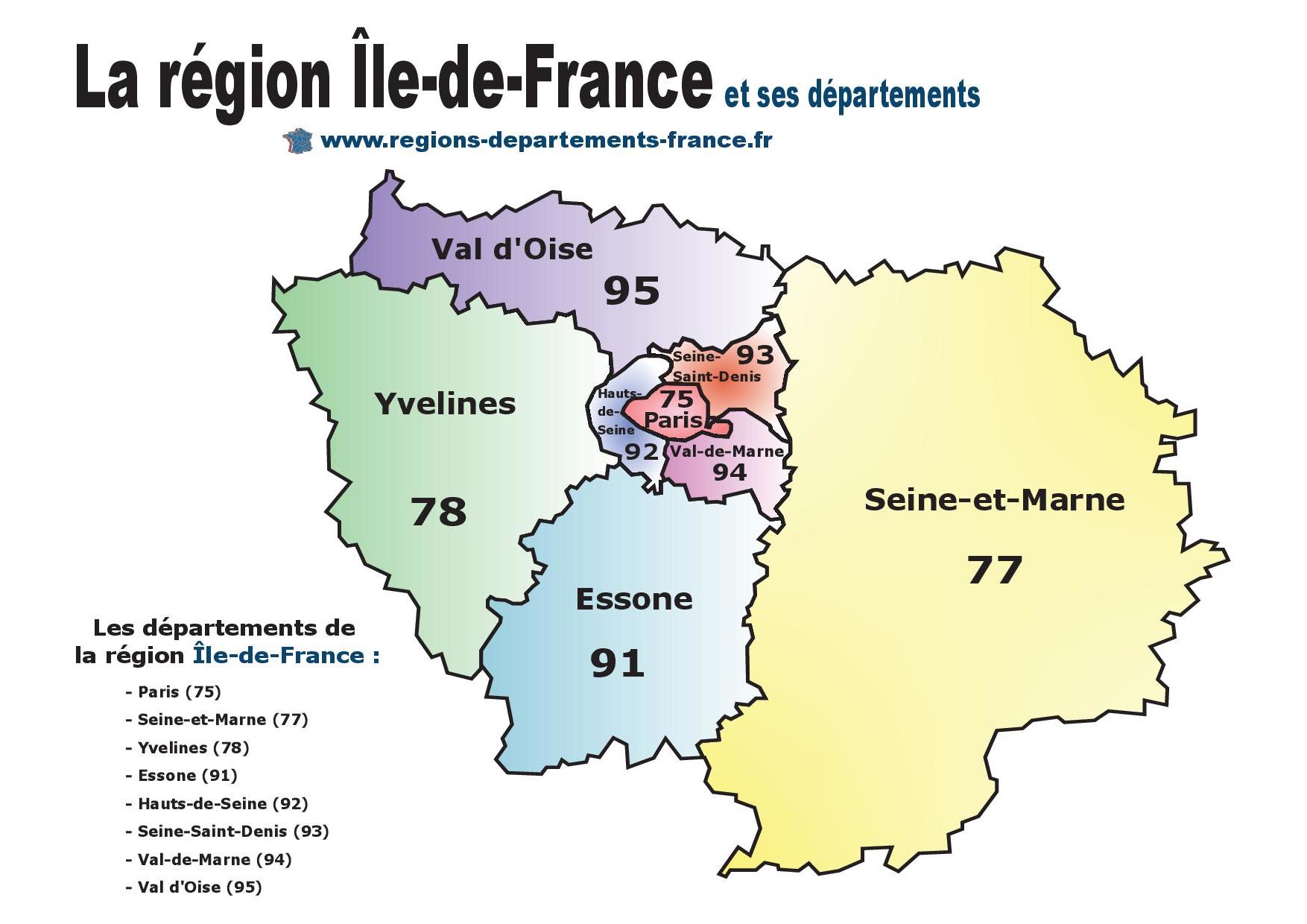 Carte de France région et département 