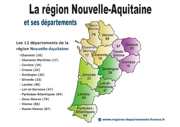 Départements 24 (Dordogne) : localisation et départements limitrophes.