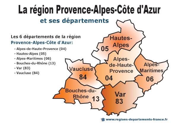 Départements 84 (Vaucluse) : localisation et départements limitrophes.