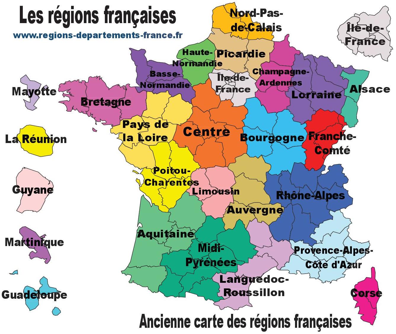Carte De France Avec Regions Et Departements