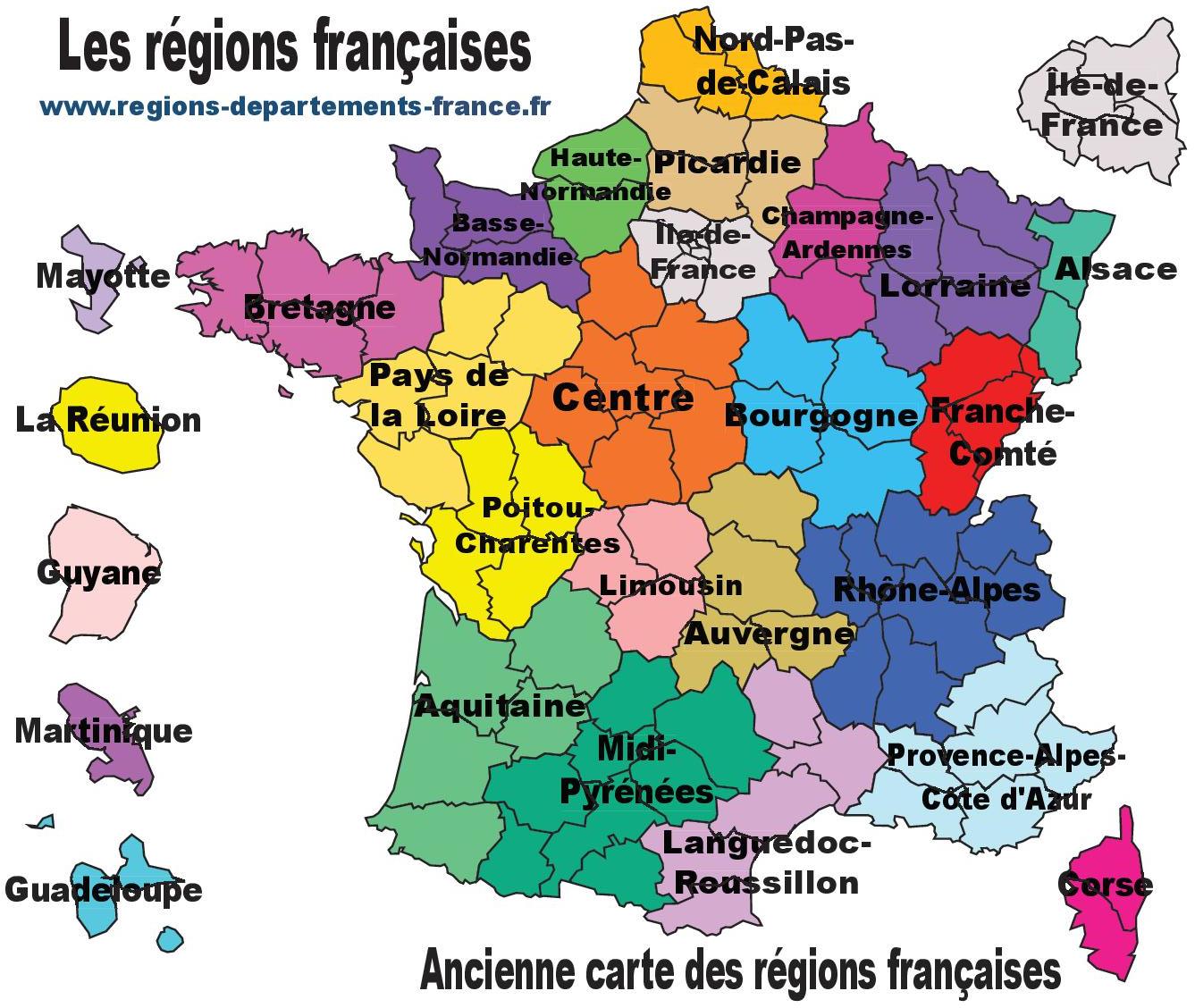 CARTE DE FRANCE ET SES REGIONS