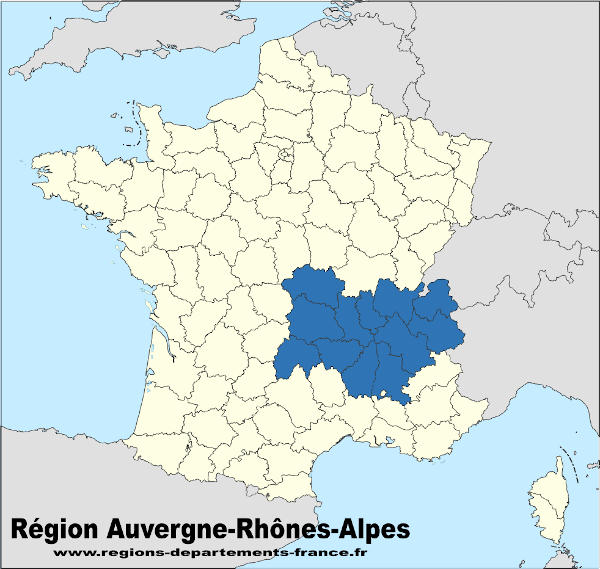 Région Auvergne-Rhône-Alpes et localisation.