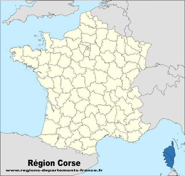 Région Corse et localisation.