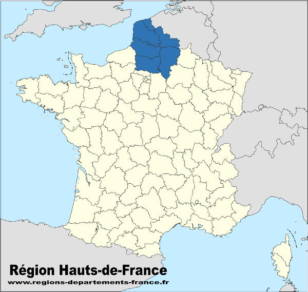 Région Hauts-de-France et localisation.
