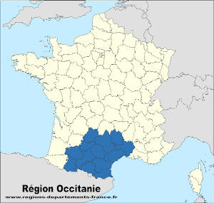 Réforme territoriale, carte de la nouvelle région Occitanie. CC BY-SA (https://creativecommons.org/licenses/by-sa/4.0) Région Occitanie.