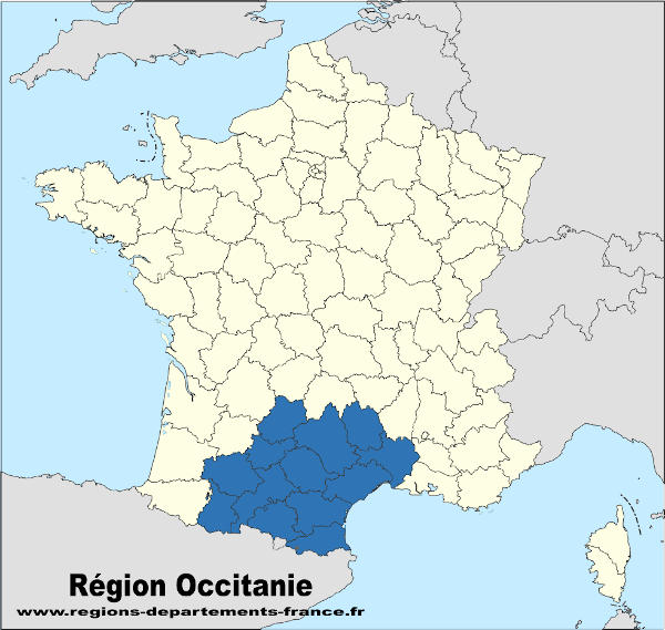 Région Occitanie et localisation.
